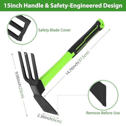 Garden Hand Hoe and Cultivator Rake for Weeding, 1.5lb