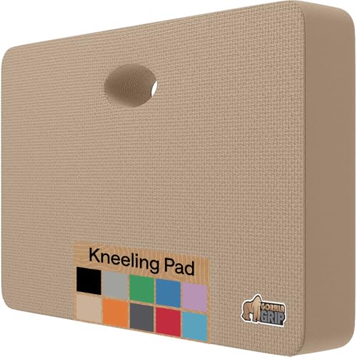 GORILLA GRIP® Extra Thick Foam Kneeling Pad for Gardening, 17.5x11 Beige - color: Beige