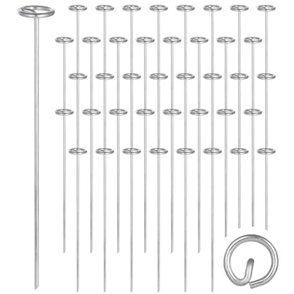 40 PCS Landscape Staples 8 inch, 8 Gauge Landscape Fabric Pins, Galvanized Circle Top Garden Stakes for Landscaping and SOD, Anti-Rust G-Shaped Weed Barrier Pins - size: 8"L x 1"W