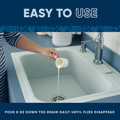 Fruit Fly Drain Treatment | Drain Fly Eliminator | Eliminates Gnats, Sewer Flies and More - Works in All Drains - 32 Fl Oz - size: 32 Fl Oz (Pack of 1)