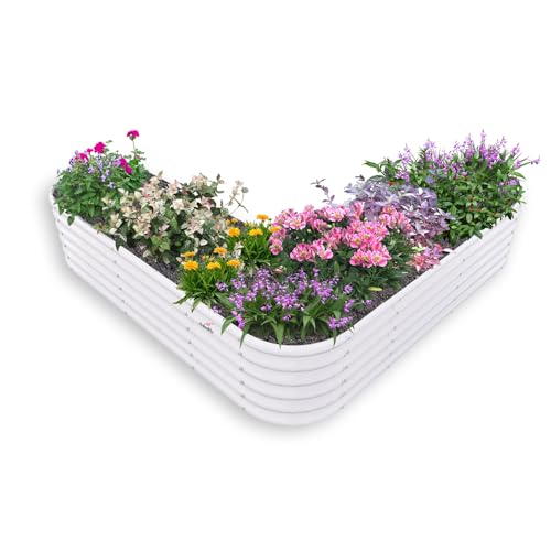Anleolife 81x81x18in Heart-Shaped Raised Garden Bed, Antique White - color: Heart Shape-antique White, size: 81x81x18in