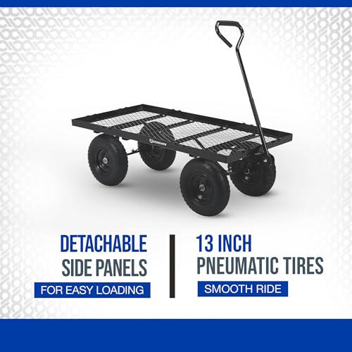 Strongway Steel Jumbo Garden Wagon with Removable Sides, 1400-Lb. Capacity