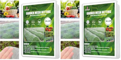 Garden Netting, Jevrench Durable Ultra Fine Garden Netting, Garden Plant Cover Row Cover Makes Plants, Vegetables, Fruits, and Flowers Grow Better (4ft x 25ft) (Pack of 2) - size: 4ft x 25ft (Pack of 2)