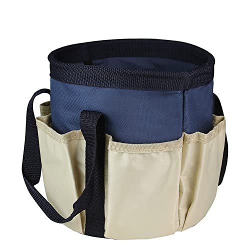 Multifunction Garden Tools Bucket Bag with Pockets Bucket Tool Organizer Gardening Organizer Tote Garden Harvest Bucket Bag Vegetables Picking Bag (Blue) - color: Blue