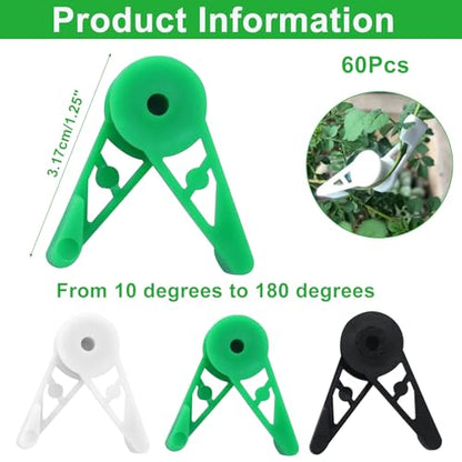 Jiozermi Low Stress Training Clips, 60 Pcs, Green + White + Black