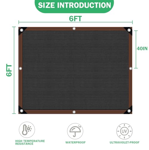 Shade Cloth - for Plants Greenhouse, 70% Sunblock Shade Sails -for Outdoor Garden Pergola Patio Lawn Kennel Chicken Coop Easier to Hang Plant Shade Net Cover - size: 6'x6'