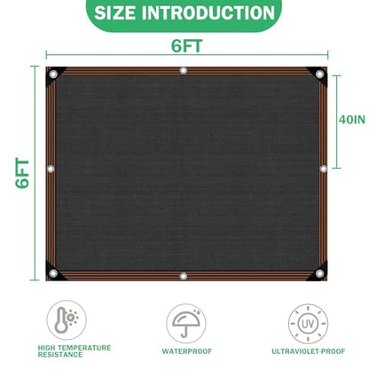Shade Cloth - for Plants Greenhouse, 70% Sunblock Shade Sails -for Outdoor Garden Pergola Patio Lawn Kennel Chicken Coop Easier to Hang Plant Shade Net Cover - size: 6'x6'