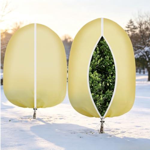2 Pack 8x8ft Large Plant Covers Freeze Protection, 2.4oz/yd² Frost Cloths - size: 2 Pack