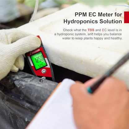 UIUZMAR Digital pH Meter pH TDS EC Meter for Hydroponic Solution - color: Black