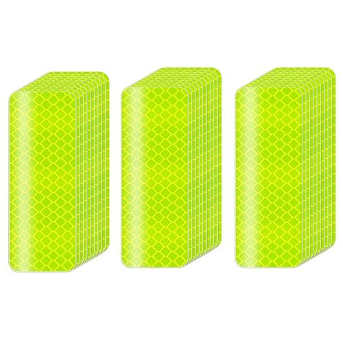 Reflective Tape 30 PCS - Waterproof Self-Adhesive Safety Stickers, DOT-C2 Reflector Tape for Outdoor Use on Bike/Truck/Car/Motorcycle/Clothing/Helmet, Fluorescent Green 1.18" X 3.15" - color: Fluorescent green