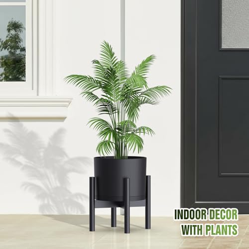 10/9/8 Inch Plant Pots 3 Pack, with Drainage Hole & Saucers - color: Matte Black