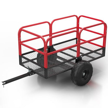 Garvee Heavy Duty Dump Trailer Cart for Lawn Tractor & ATV, 1700 Lbs Capacity 17 Cubic Feet with Removable Sides, Pull Behind Utility Garden Trailer for Yard Work - size: Style B