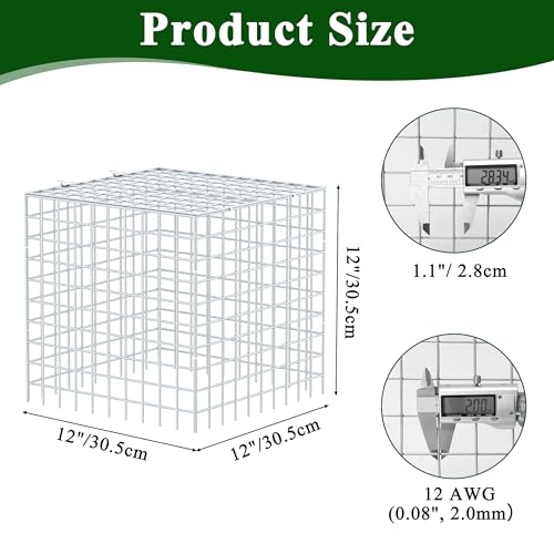 4Set 12"x12" Plant Protectors from Animals, All-Metal Plant Cage with Cover