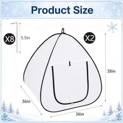 2 Pcs Pop Up Shrub Freeze Protection, Winter Plant Frost Cover Tents - color: 36''x36''x38''