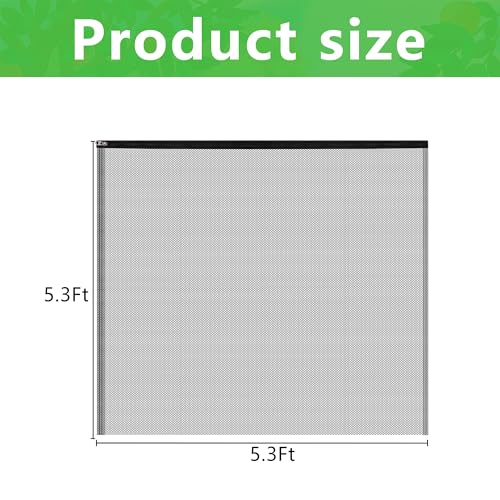 5.3 x 5.3 Ft Black Large Fruit Tree Netting with Zipper and Drawstring, Breathable Mesh Garden Bird Netting Plant Cover, Insect Bird Barrier Net Mesh for Protect Fruits Plants from Squirrel Bugs - size: 5.3 x 5.3 Ft