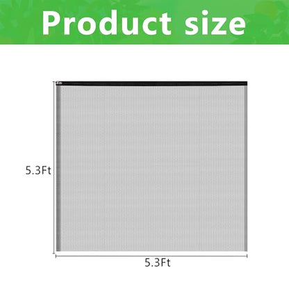 5.3 x 5.3 Ft Black Large Fruit Tree Netting with Zipper and Drawstring, Breathable Mesh Garden Bird Netting Plant Cover, Insect Bird Barrier Net Mesh for Protect Fruits Plants from Squirrel Bugs - size: 5.3 x 5.3 Ft