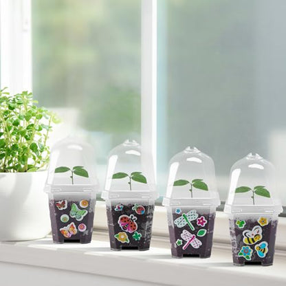 EBaokuup 10 Pack 3 Inch Clear Plant Nursery Pots with Humidity Domes - color: 10pcs-color, size: 3 Inch