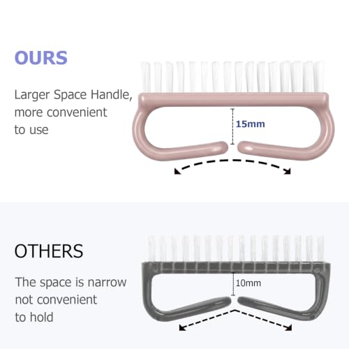 Larbois Handle Grip Nail Brush, Hand Fingernail Brush Cleaner Scrubbing Kit Pedicure for Toes and Nails Men Women - color: Color-13