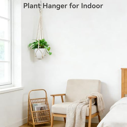 USLAI Macrame Plant Hanger, for Up to 15 Inch Pots, 35 Inch, Ivory, 3 Pack - color: 35+35+35 Inch - Ivory