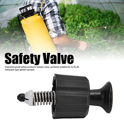 Pressure Relief Valve, PP Automatic Safety Bleed Valve for Manual Sprayer Safety Release Valve For 3L / 5L / 8L Backpack Sprayers Replacement PP Material Automatic Safety Valve - color: Black