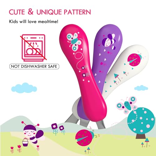 Lehoo Castle Toddler Utensils, 6-Pieces Kids Silverware Set (Butterfly) - color: Pink