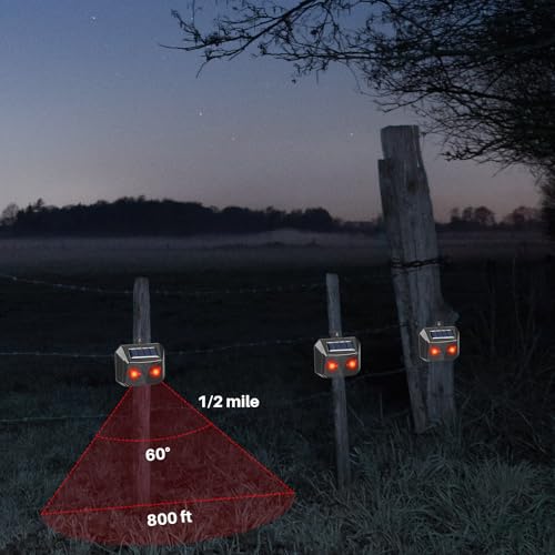 4 Pack Solar Predator Eye Lights for Yard,Red LED Deterrent for Raccoon