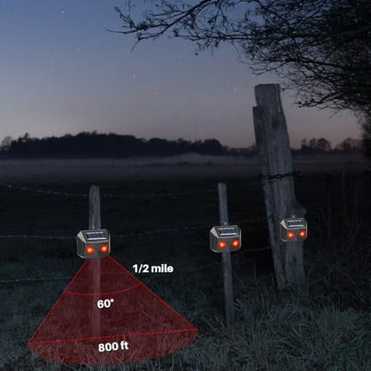 4 Pack Solar Predator Eye Lights for Yard,Red LED Deterrent for Raccoon