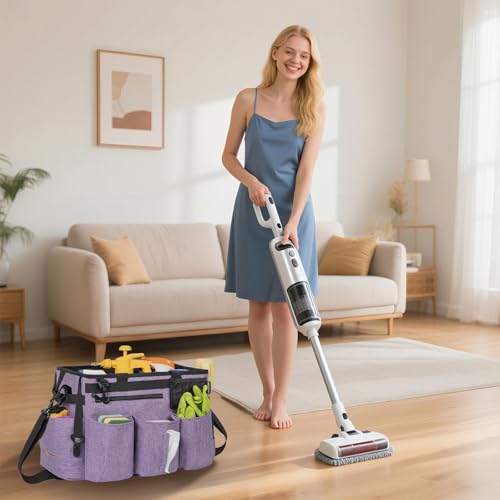 IBVIVIC Wearable Cleaning Caddy Bag for Cleaning Supplies, Purple - color: Purple