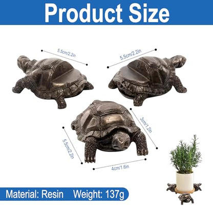 3Pcs Turtle Resin Pot Feet – Decorative Plant Stand Risers for Indoor/Outdoor Flower Pots, Durable & Weatherproof Planter Supports (Turtle Design)