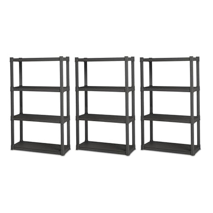 Sterilite 4 Shelf Unit, Heavy-Duty Plastic Utility Storage Rack, 3-Pack - size: 4 Shelf, style: 3 Pack
