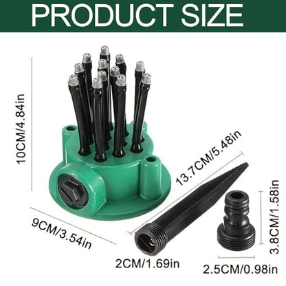 360° Automatic Garden Sprinkler, Multi-Head Lawn Watering Sprayer for Roof Cooling, Garden Irrigation Tool