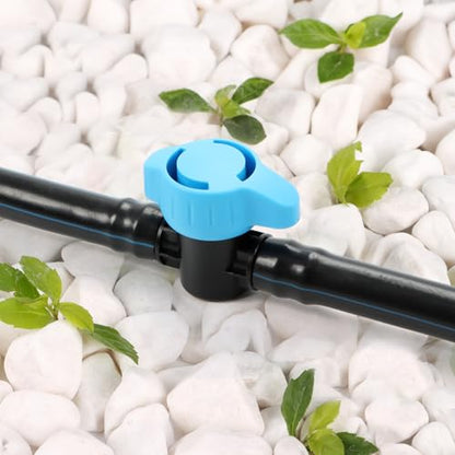 RedChili 10 Pack 1/2 Inch Irrigation Shut Off Valves, Drip Irrigation Barbed Shutoff Valve for 1/2 Inch Drip Irrigation Tubing 16mm Shut-Off/On Valve Regulate Water Flow, Male x Male - size: 1/2" Valve（16mm）