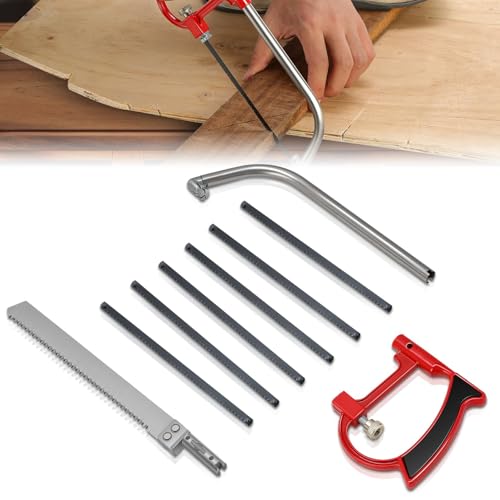 Auto Dynasty Hacksaw Frame Set, 7pcs Heavy Duty Handsaw with 6/8 inch Mini Hacksaw and 6 Extra Blades, Multi-function Hand Saw for Cutting Wood, Sawing, Trimming, Gardening, Drywall, Plastic Pipes - style: 7pc Hacksaw Frame Set