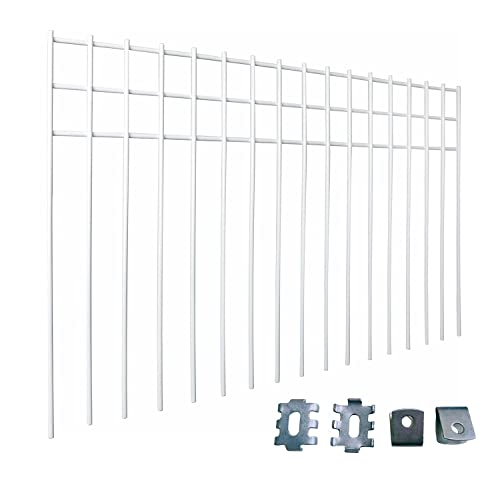 24x15-inch No Dig Animal Barrier Fence, 20 Pack White Dig Protective Fence with 2 inch Spike spacing, Dog/Rabbit/Groundhog Underground Defence, for Outdoor Garden Patio - size: 20 pack 24x15-inch white