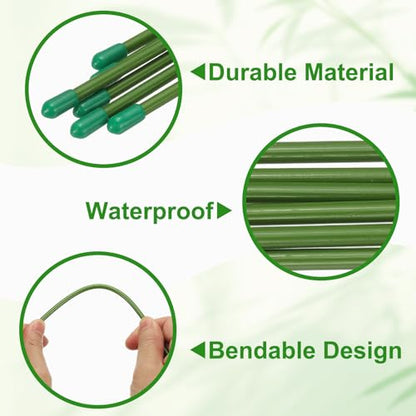 uxcell 12pcs Plant Support Stakes, 14inch Single Stem Stakes Garden Plant Cage Support Rings for Orchid Rose Tomato Peony Flowers - size: 14inch