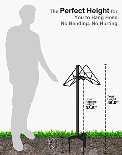 Artigarden Garden Hose Holder, Free Standing Metal Water Hose Stand Hanger - style: Rocket Style