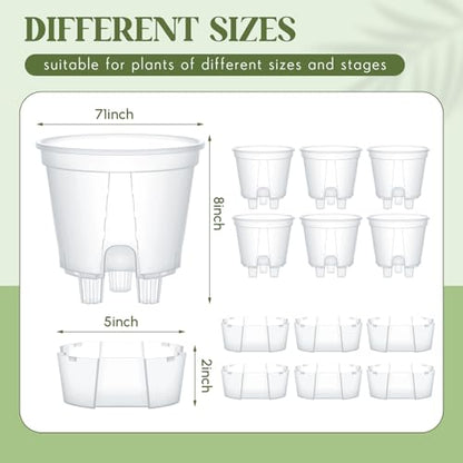 Wonderjune Self Watering Planter, 7.09'', Clear, 6 Pcs - color: Clear, size: 7.09''