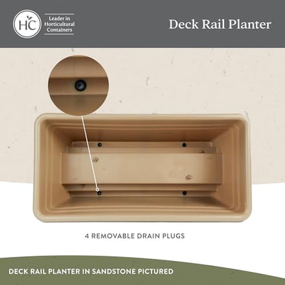 The HC Companies Deck Rail Deck Rail Planter Box, 24 Inch, Clay, 1-Pack - color: Clay