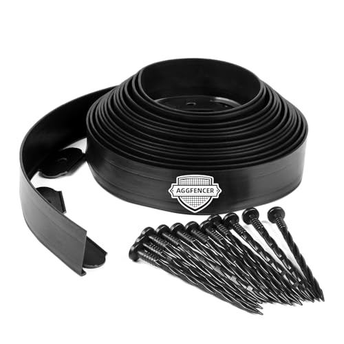 AggFencer Landscape Edging 2in Garden Edging Borders No Dig 40ft - color: Black, size: 2in x 40ft