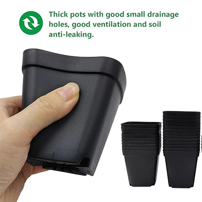 RooTrimmer Square Nursery Pots with Drainage Holes, 2.75 Inch, 120 Pack - color: Black, size: 2.7 Inch - 120pk