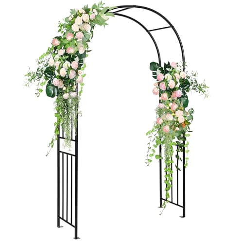 S AFSTAR Metal Garden Arch, 7.2ft/86 Outdoor Arbor for Various Climbing Plant Flower, Arch Trellis for Wedding Garden Bridal Party Festival Decoration, Easy-to-Assemble