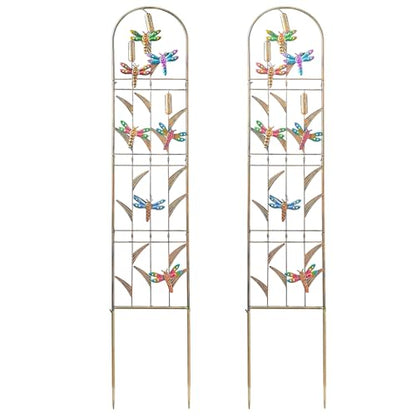 aboxoo 2-Pack Dragonfly Metal Garden Trellis for Climbing Plants - color: Dragonfly, size: 2pcs