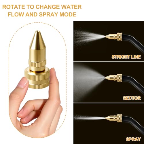 2 Pack All Brass Adjustable Cone Nozzle for Roundup 181331, 3/8-24 Thread