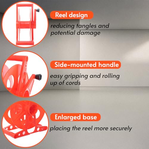 Homeon Wheels Cord Storage Reel with Handle Driven Easy to Use with Carrying Bag - style: Cord reel + bag