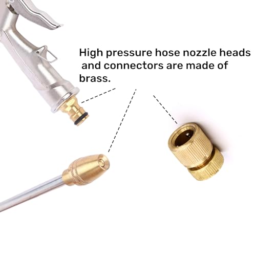 Hose Sprayer Nozzle Heavy Duty High Pressure Water Adjustable Spray Gun - color: Silvery