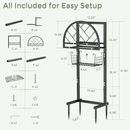Garden Hose Holder Heavy Duty Water Hose Holder with Storage Basket,Holds Up to 165FT Hose, Freestanding Outdoor Hose Hanger with 4 Spikes Sturdy Hose Stand, for Outside Yard Lawn Patio - color: All Black