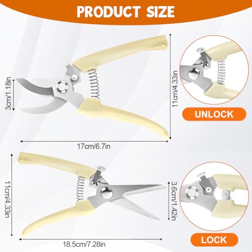 Ainiv 2Pack Pruning Shears, Professional Flower Clippers, Lightweight