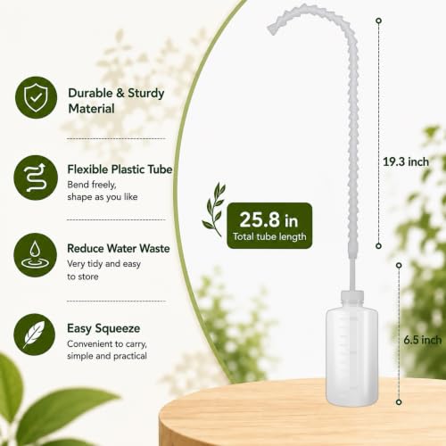 Squeeze Watering Bottle for Hanging Plants–16.9oz(500ml) 19.6In Long Nozzle