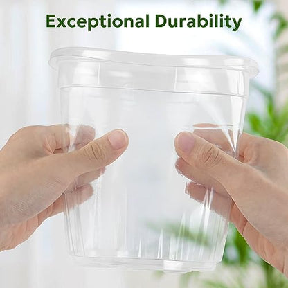 Bluepro Clear Nursery Pots with Drainage Holes, 7 Inch, 1 Gallon, 30-Pack - size: 7 Inch-30Pcs