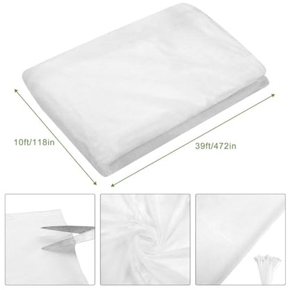 39 x 10 Ft Mosquito Netting for Patio, White Mosquito Net for Garden - color: White